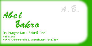 abel bakro business card